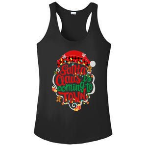 Merry Christmas Santa Claus Is Coming Funny Gingerbread Xmas Gift Ladies PosiCharge Competitor Racerback Tank