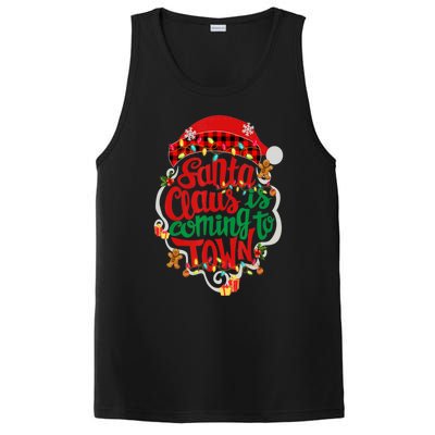 Merry Christmas Santa Claus Is Coming Funny Gingerbread Xmas Gift PosiCharge Competitor Tank