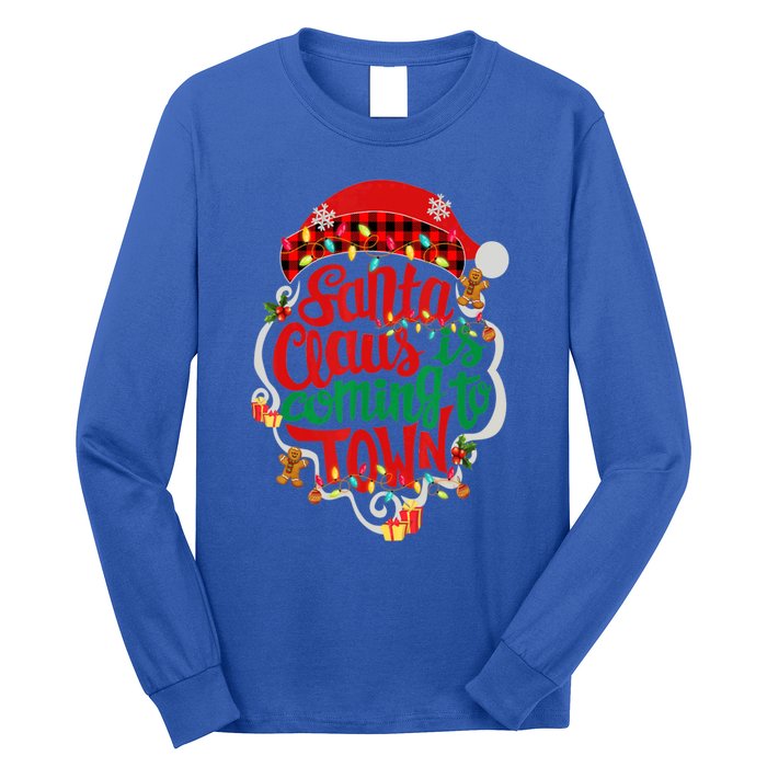 Merry Christmas Santa Claus Is Coming Funny Gingerbread Xmas Gift Long Sleeve Shirt