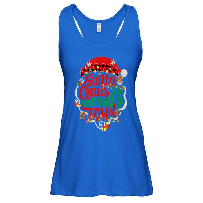 Merry Christmas Santa Claus Is Coming Funny Gingerbread Xmas Gift Ladies Essential Flowy Tank