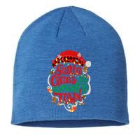 Merry Christmas Santa Claus Is Coming Funny Gingerbread Xmas Gift Sustainable Beanie