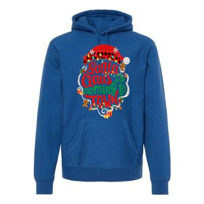 Merry Christmas Santa Claus Is Coming Funny Gingerbread Xmas Gift Premium Hoodie