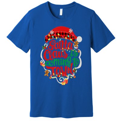 Merry Christmas Santa Claus Is Coming Funny Gingerbread Xmas Gift Premium T-Shirt