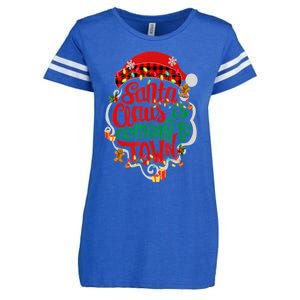 Merry Christmas Santa Claus Is Coming Funny Gingerbread Xmas Gift Enza Ladies Jersey Football T-Shirt