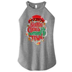 Merry Christmas Santa Claus Is Coming Funny Gingerbread Xmas Gift Women's Perfect Tri Rocker Tank