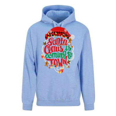 Merry Christmas Santa Claus Is Coming Funny Gingerbread Xmas Gift Unisex Surf Hoodie