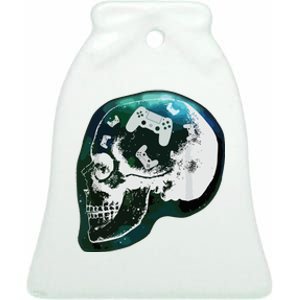 Mind Controller Skull Gaming Gamer Ceramic Bell Ornament