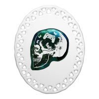 Mind Controller Skull Gaming Gamer Ceramic Oval Ornament