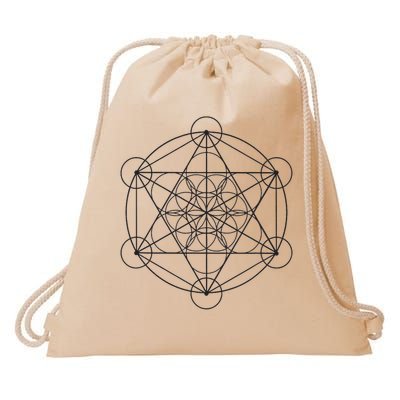 Metatrons Cube Sacred Geometry Drawstring Bag