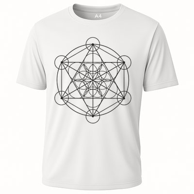 Metatrons Cube Sacred Geometry Cooling Performance Crew T-Shirt