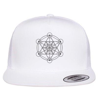 Metatrons Cube Sacred Geometry Flat Bill Trucker Hat