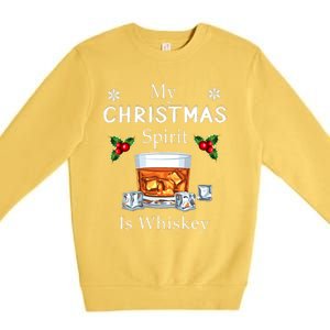 My Christmas Spirit Is Whiskey Drinking Merry Xmas Premium Crewneck Sweatshirt