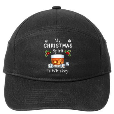 My Christmas Spirit Is Whiskey Drinking Merry Xmas 7-Panel Snapback Hat