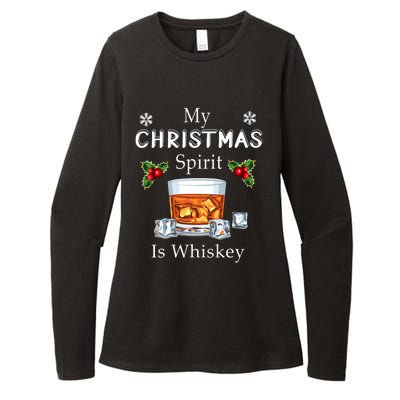 My Christmas Spirit Is Whiskey Drinking Merry Xmas Womens CVC Long Sleeve Shirt