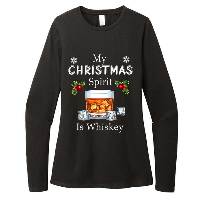 My Christmas Spirit Is Whiskey Drinking Merry Xmas Womens CVC Long Sleeve Shirt