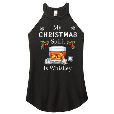 My Christmas Spirit Is Whiskey Drinking Merry Xmas Women's Perfect Tri Rocker Tank