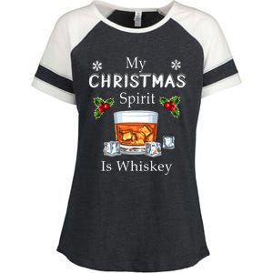 My Christmas Spirit Is Whiskey Drinking Merry Xmas Enza Ladies Jersey Colorblock Tee