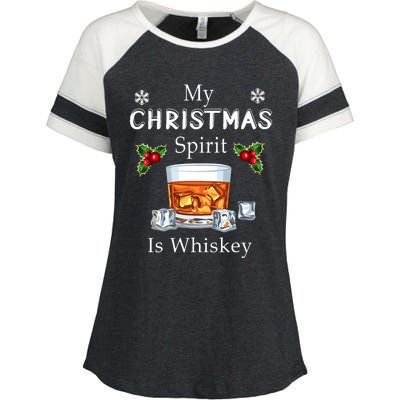 My Christmas Spirit Is Whiskey Drinking Merry Xmas Enza Ladies Jersey Colorblock Tee