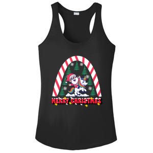 Merry Christmas Santa Claus Riding Unicorn Candy Cane Cute Gift Ladies PosiCharge Competitor Racerback Tank