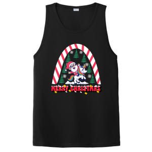 Merry Christmas Santa Claus Riding Unicorn Candy Cane Cute Gift PosiCharge Competitor Tank