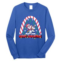 Merry Christmas Santa Claus Riding Unicorn Candy Cane Cute Gift Long Sleeve Shirt