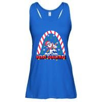 Merry Christmas Santa Claus Riding Unicorn Candy Cane Cute Gift Ladies Essential Flowy Tank