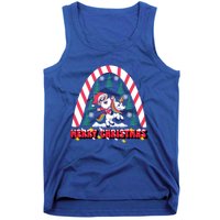 Merry Christmas Santa Claus Riding Unicorn Candy Cane Cute Gift Tank Top