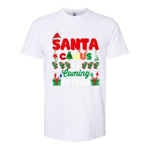 Merry Christmas Santa Claus Coming To Town Retro Xmas Lights Gift Softstyle CVC T-Shirt