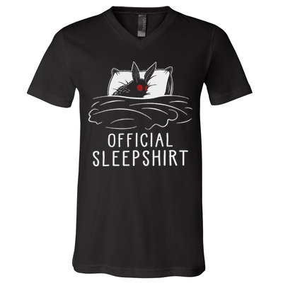 Mothman Cryptid Sleep V-Neck T-Shirt