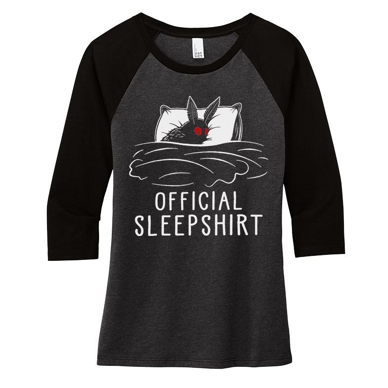 Mothman Cryptid Sleep Women's Tri-Blend 3/4-Sleeve Raglan Shirt