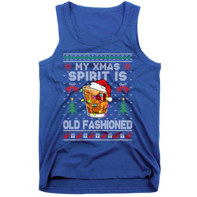 My Christmas Spirit Is Old Fashioned Whiskey Ugly Christmas Meaningful Gift Tank Top