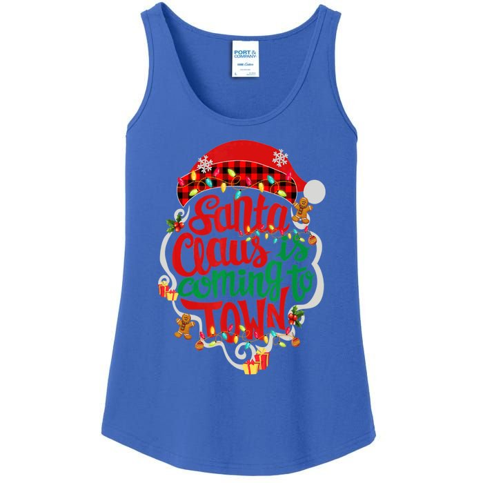 Merry Christmas Santa Claus Is Coming Funny Gingerbread Xmas Gift Ladies Essential Tank