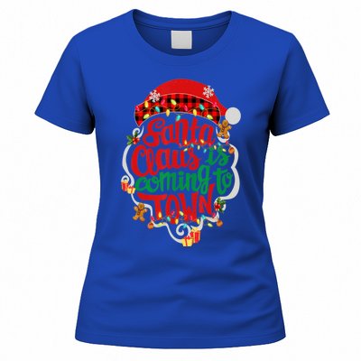 Merry Christmas Santa Claus Is Coming Funny Gingerbread Xmas Gift Women's T-Shirt