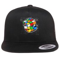 Melting Cube Speed Cubing Vintage Puzzle Math Flat Bill Trucker Hat
