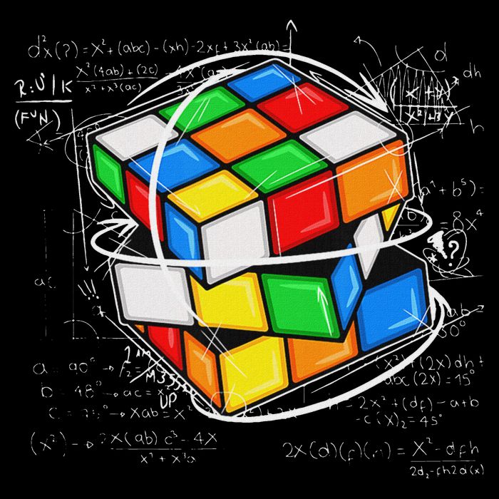 Melting Cube Speed Cubing Vintage Puzzle Math Flat Bill Trucker Hat