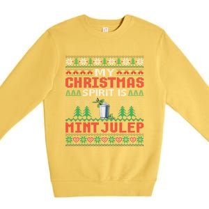 My Christmas Spirit Is Mint Julep Funny Cocktail Christmas Gift Premium Crewneck Sweatshirt