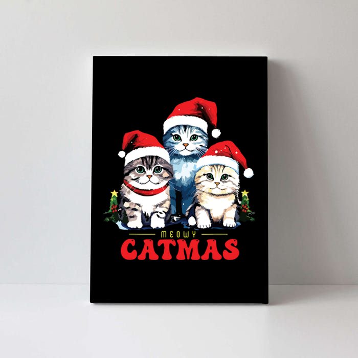 Meowy Catmas Sweater Christmad Meowy Christmas Cat Christmas Canvas