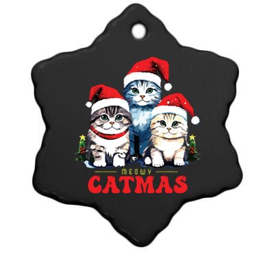 Meowy Catmas Sweater Christmad Meowy Christmas Cat Christmas Ceramic Star Ornament