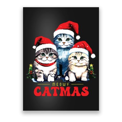 Meowy Catmas Sweater Christmad Meowy Christmas Cat Christmas Poster