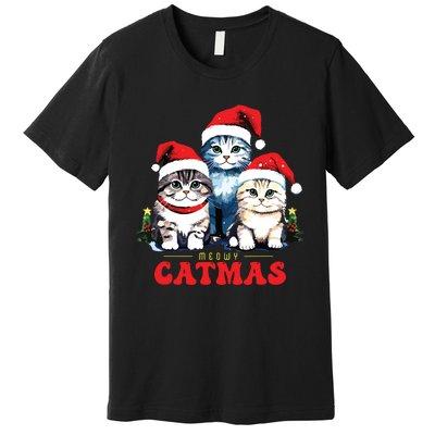 Meowy Catmas Sweater Christmad Meowy Christmas Cat Christmas Premium T-Shirt