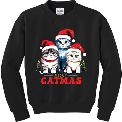 Meowy Catmas Sweater Christmad Meowy Christmas Cat Christmas Kids Sweatshirt