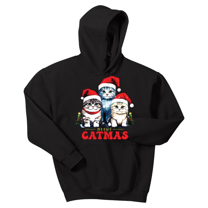 Meowy Catmas Sweater Christmad Meowy Christmas Cat Christmas Kids Hoodie