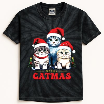 Meowy Catmas Sweater Christmad Meowy Christmas Cat Christmas Kids Tie-Dye T-Shirt