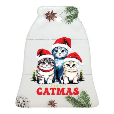 Meowy Catmas Sweater Christmad Meowy Christmas Cat Christmas Ceramic Bell Ornament