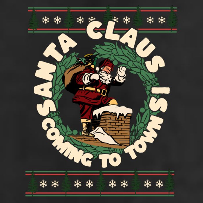 Merry Christmas Santa Claus Is Coming Funny Ugly Xmas Retro Gift 11oz C Handle Ceramic Mug