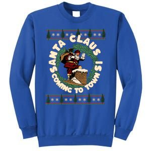 Merry Christmas Santa Claus Is Coming Funny Ugly Xmas Retro Gift Sweatshirt