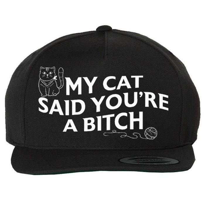 My Cat Said YouRe A Bitch Funny Cat Wool Snapback Cap