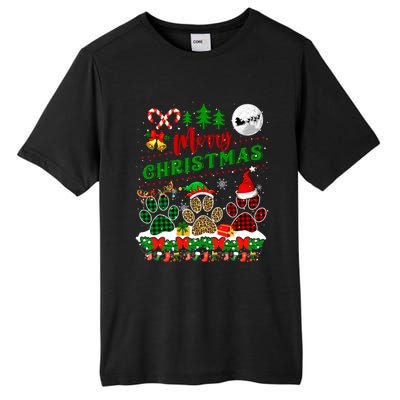 Merry Christmas Santa Reindeer Elf Dog Paws Funny Family Meaningful Gift Tall Fusion ChromaSoft Performance T-Shirt