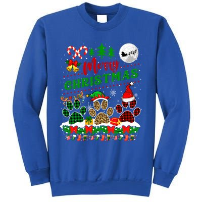 Merry Christmas Santa Reindeer Elf Dog Paws Funny Family Meaningful Gift Sweatshirt