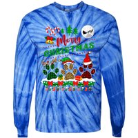 Merry Christmas Santa Reindeer Elf Dog Paws Funny Family Meaningful Gift Tie-Dye Long Sleeve Shirt